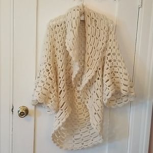 Crocheted jacket cream colored